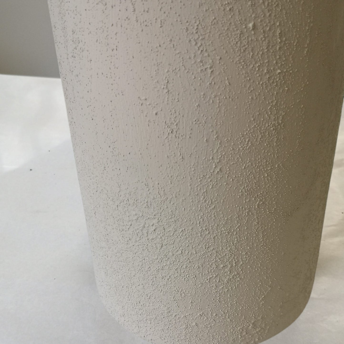 Cream Faux Stone Cylinder Vase