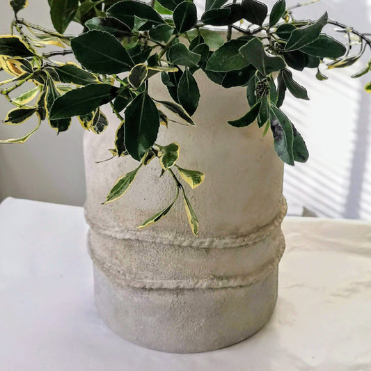 Double Rope Faux Stone Vase