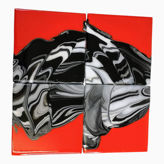 Ceramic Coasters - Zebra Rouge